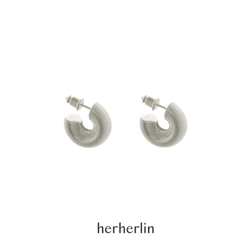 herherlin简约纯银螺纹耳环