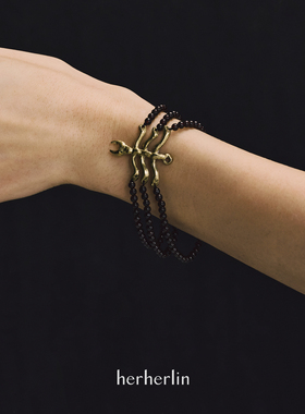 herherlin 【新品】原创设计通天树石榴石串珠三圈手串小众高级感