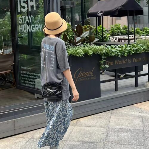 牛皮拼接麂皮bag小香风菱格31链条包单肩斜挎包时尚潮流包