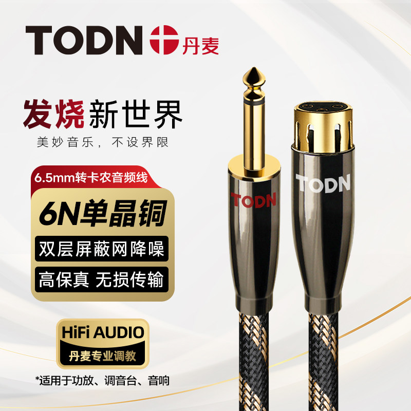 同顿6.5大二芯转卡农音频线