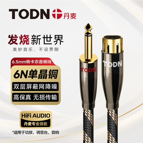 同顿6.5大二芯转卡农音频线