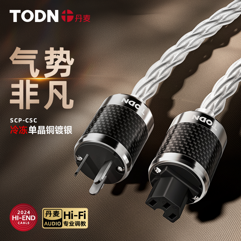 丹麦同顿冷冻7N单晶铜镀银电源线