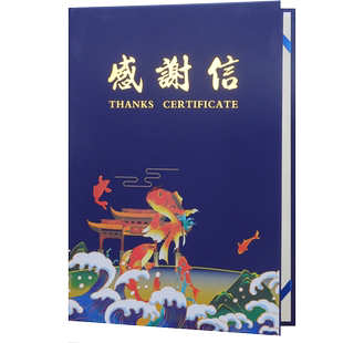 UV彩色新潮创意感谢证书感谢状感谢信致谢函表彰抗疫捐赠获奖感谢函答谢函荣誉证书聘书结业证书封面外壳封套