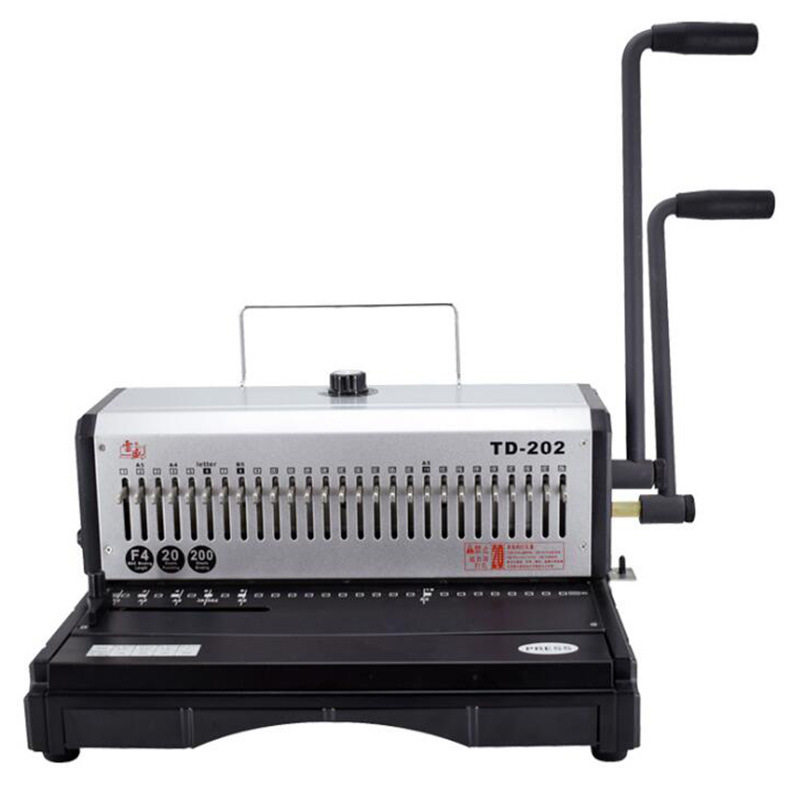 td-202铁圈装订机台历挂历标书双线圈装订机27孔装订机打孔机