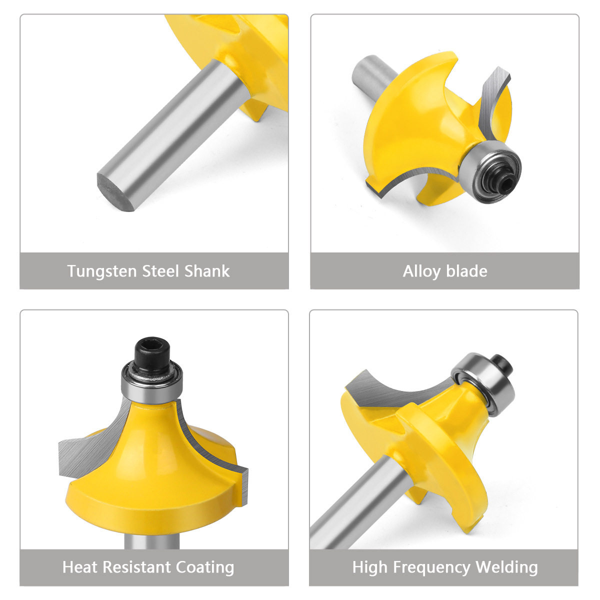 木工铣刀8柄12件套雕刻机修边机刀具铣电木/木工/刀头套装黄色,五金/工具,锯片铣刀,淘宝优惠券,粉丝福利购,淘宝优惠卷