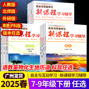 2025春自主与互动学习新课程学习辅导语文数学物理生物七八九年级下册人教版粤教沪科版广东教材同步练习册人民教育出版社//
