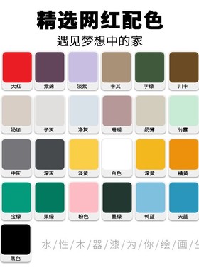水性木器漆油漆旧家具木门翻新改色漆家用自刷涂料红色大门木漆SY