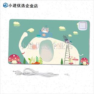 自动断电桌垫加热鼠标垫办公y桌电脑暖桌垫工位键盘防漏电发热软\