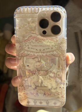 卡通旋转hn4贝母手壳15max果3防摔小羊木马iPoe16/111机pro苹1/12