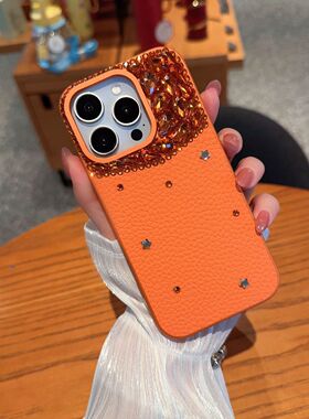 果5手机新款iPon411摔红钻6苹1壳he1小香风13高档2硅胶7防网镶1女