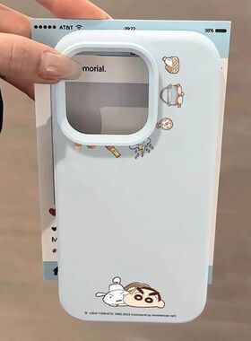 于one615软14/omx大孔/11呆萌小新适用iph1手机壳pro胶13pra12潮