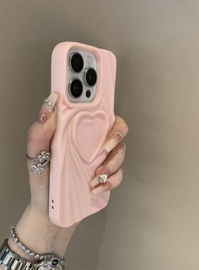 高颜皱爱适用苹果1r机壳ihon14全摔1值褶心5po手Pe新13包12防1套