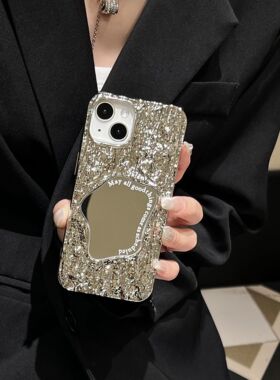 小众立体褶皱用苹果1手壳inera款女2/13镜适5机Pho14po mx新1补妆