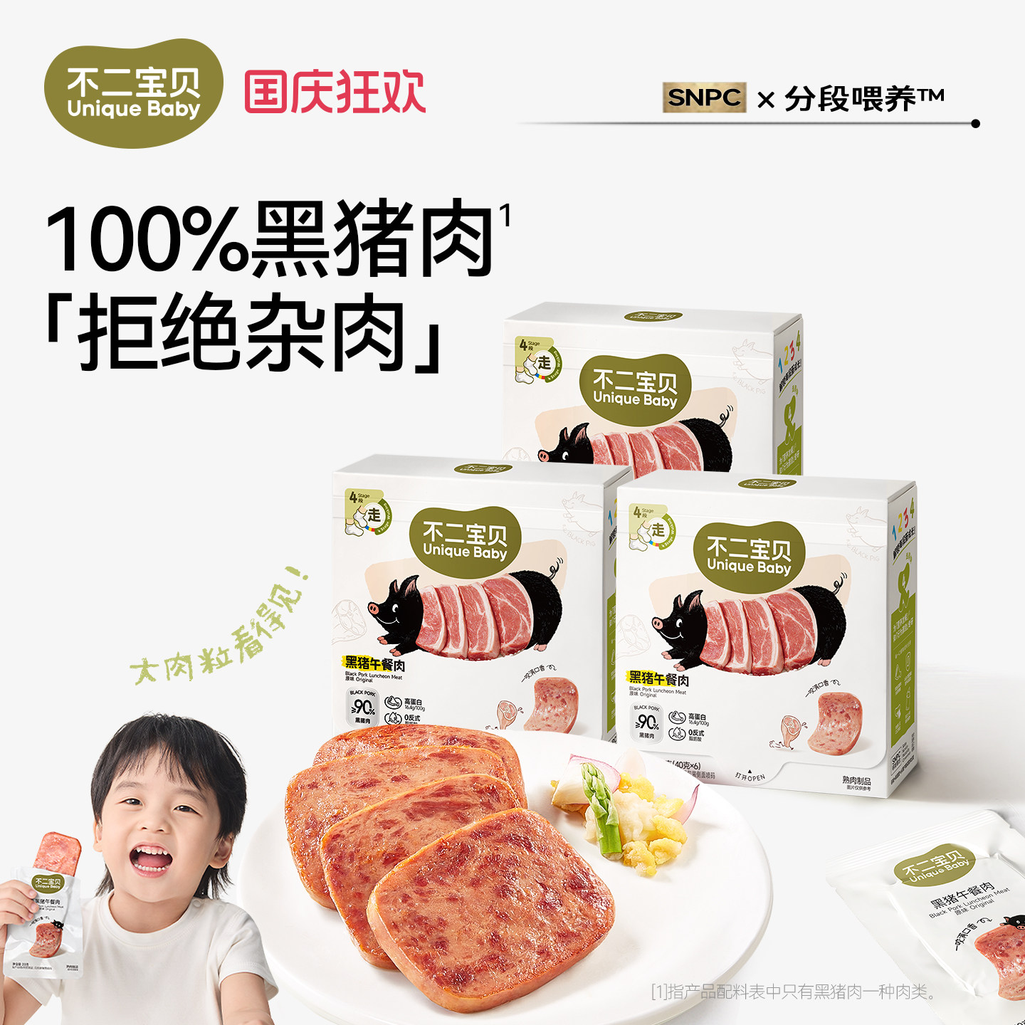 不二宝贝黑猪午餐肉12片 1.8元/片 - 折送网