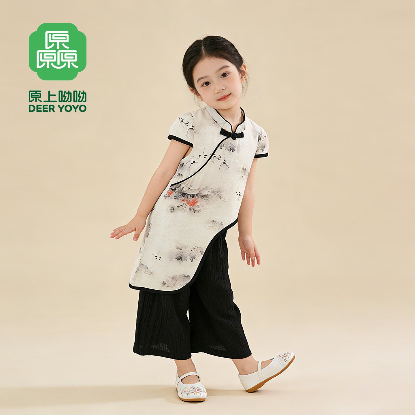 YUAN汉服女童夏季短袖演出服