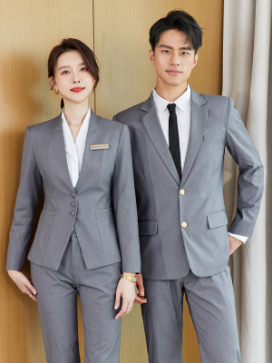 酒店工作服男女气质职业装西装套装物业客服餐厅主管会议接待制服