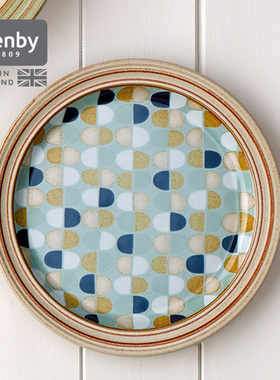 denby丹碧英国进口典藏天蓝马赛克中号平盘陶瓷餐盘创意家用西餐