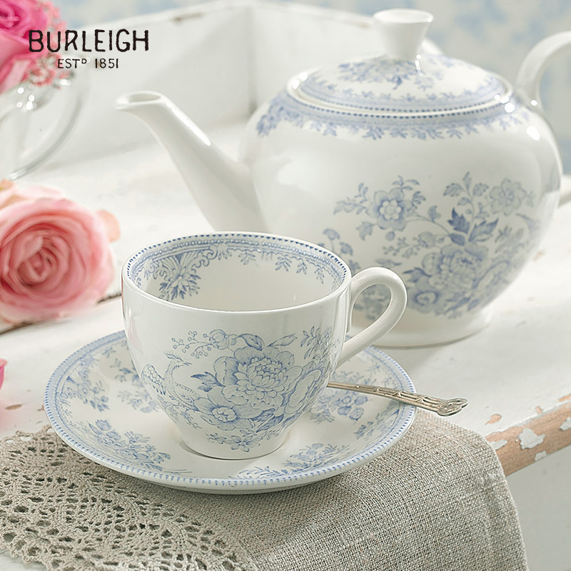 Burleigh博俪英国进口风雅蓝陶瓷茶杯茶壶咖啡杯碟英式下午茶套装