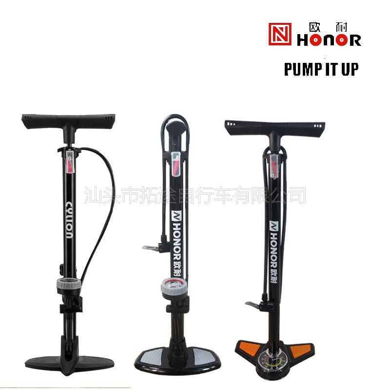 欧耐打气筒6535B落地高压打气筒 山地车公路车篮球充气玩具充气筒