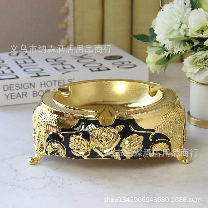 欧式镀银镀金金属烟缸KTV酒吧烟缸合金烟灰缸家居烟缸