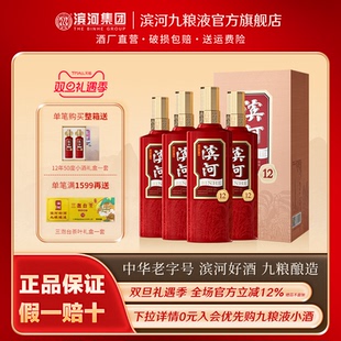 滨河年份酒12年42度九粮香型白酒整箱500ml 4瓶婚宴聚会接待喜酒
