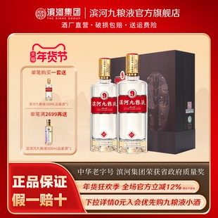 滨河九粮液53度酒礼盒九粮香型甘肃高端白酒九粮酿造2瓶送礼佳选