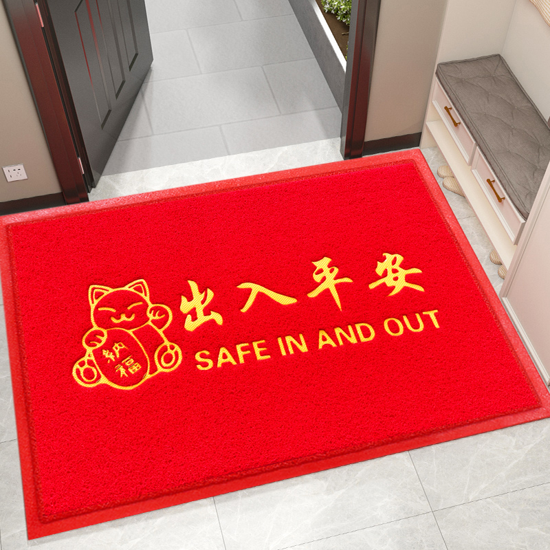 高档商铺玄关丝圈超厚门口地垫加厚高级入户门垫结婚乔迁之喜地垫