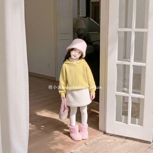 儿童洋气宽松厚款毛衣2026新款韩版女童冬季休闲百搭连帽套头上衣