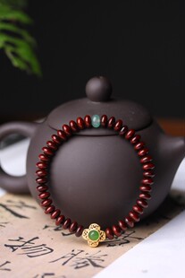 小叶紫檀手串圆珠算盘珠单圈手链女简约佛珠手链创意文玩饰品送礼