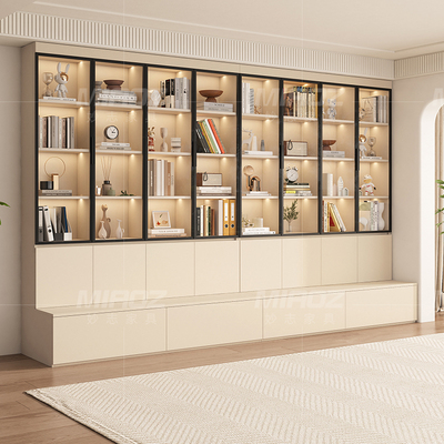 书柜玻璃门一体落地书橱靠墙家用