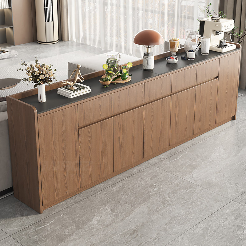 实木餐边柜客厅储物柜落地式收纳柜餐厅茶水柜碗柜轻奢沙发靠背柜