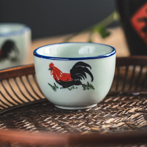 青瓷茶杯单个复古怀旧杯子鸡公