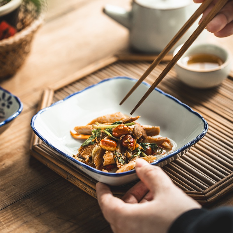 四方盘凉菜小碟子精致茶碟小吃盘