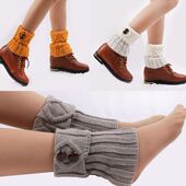 秋冬时尚 女针织袜套毛线百搭保暖腿套护脚踝短脚套韩版 宽松堆堆袜