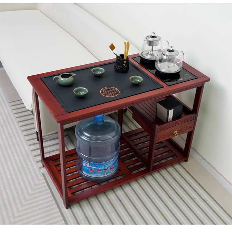 茶桌家用小茶台实木移动茶几茶车客厅阳台烧水泡茶柜茶具收纳架子