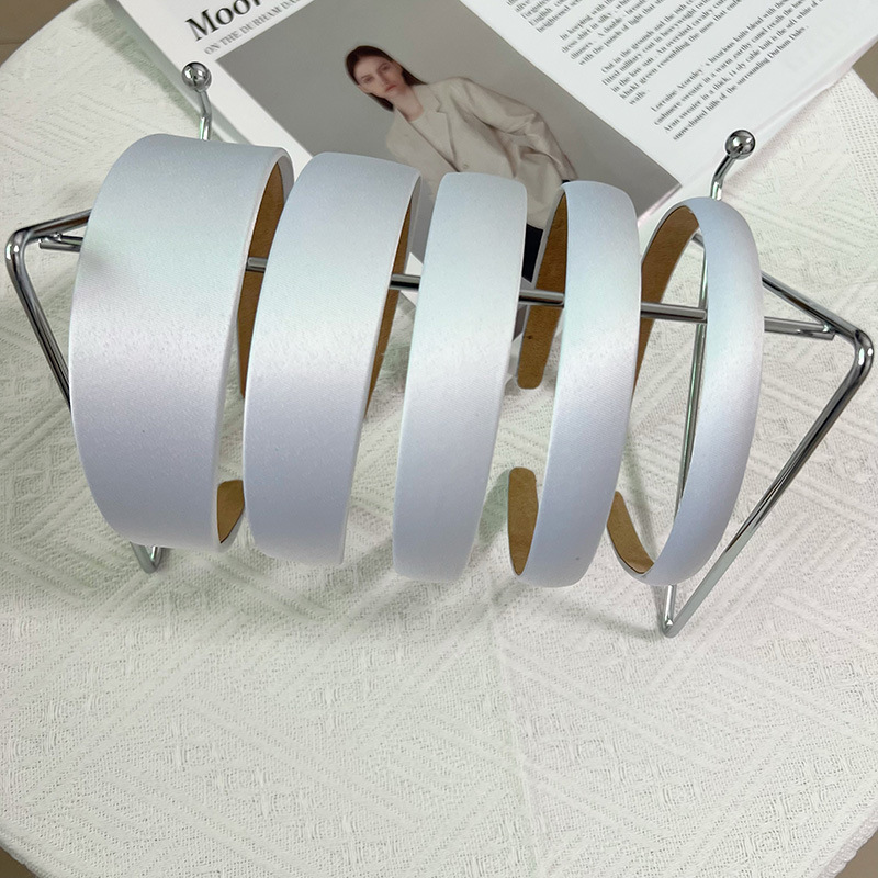 头箍簪花头饰diy材料发饰灰白色全包布发箍韩版手工布艺塑料发卡