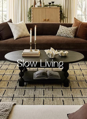 Slow Living 中古茶几复古黑色小茶几客厅实木茶桌设计师款咖啡桌