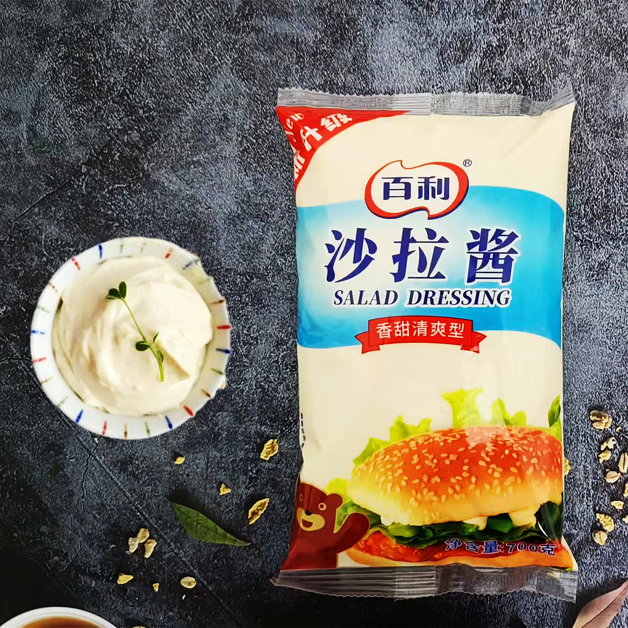 百利香甜沙拉酱清爽型700g图片