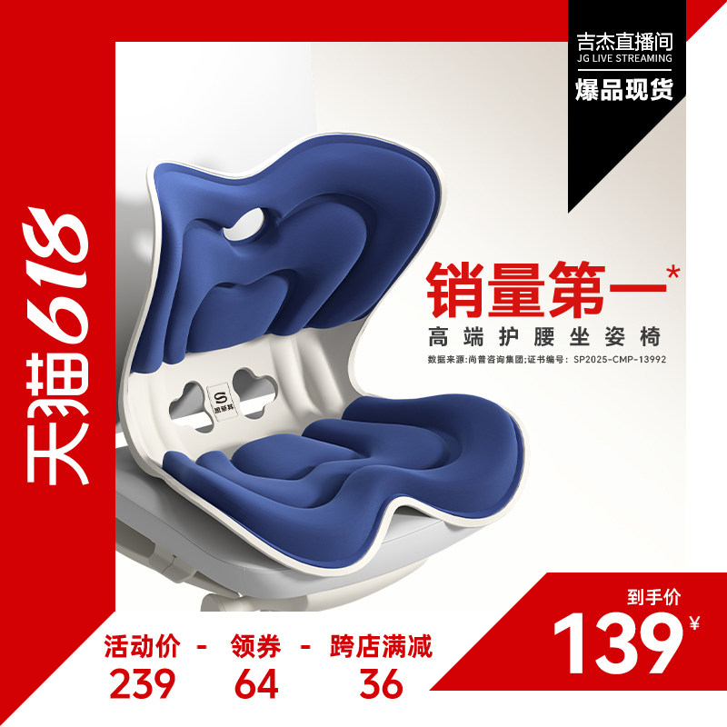 【吉杰618】思菲其人体工学坐姿椅矫正坐姿护腰靠垫久坐神器