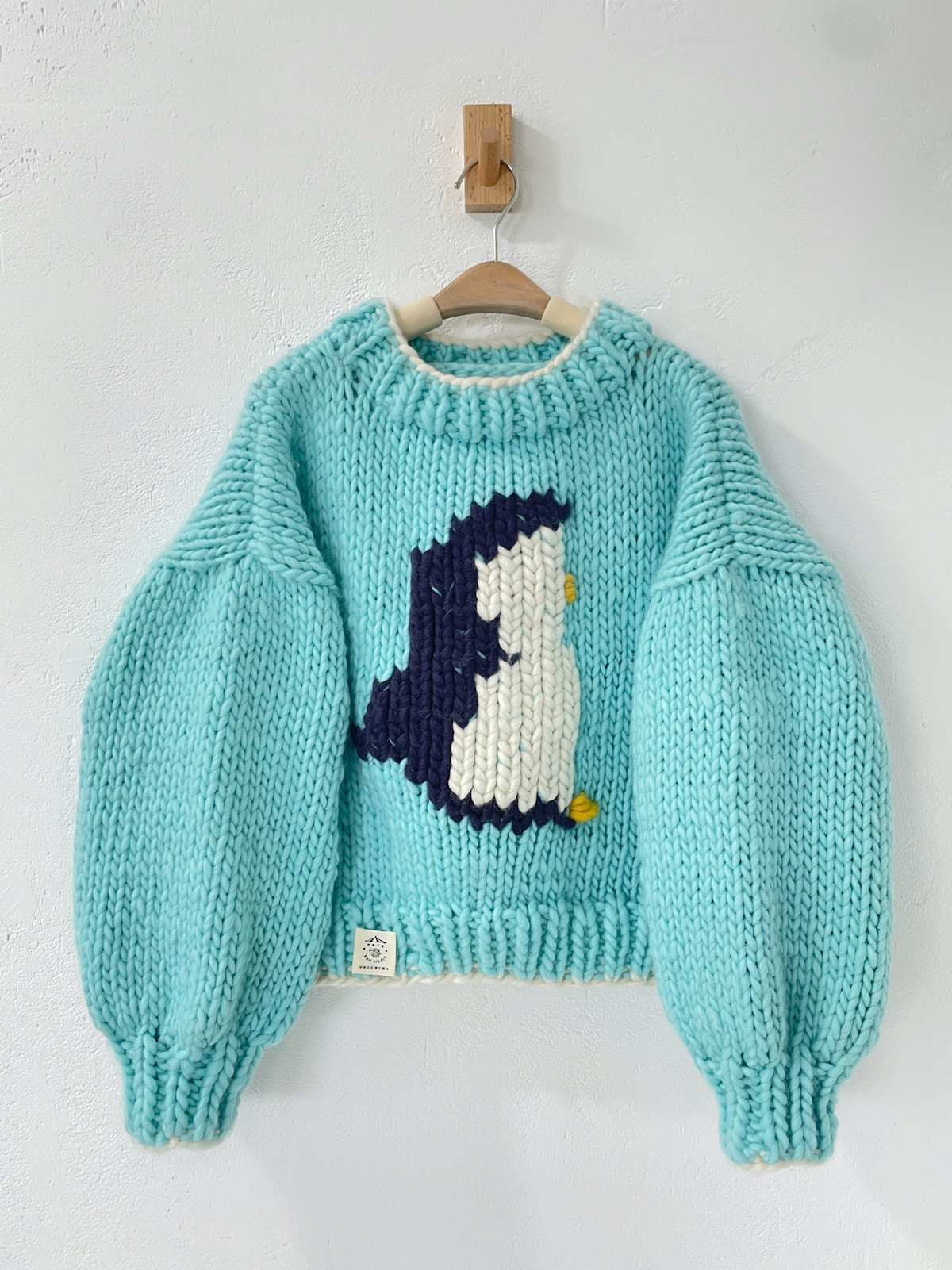 做個毛線Knit Studio 小企鹅手工套头毛衣材料包配视频教程非成品