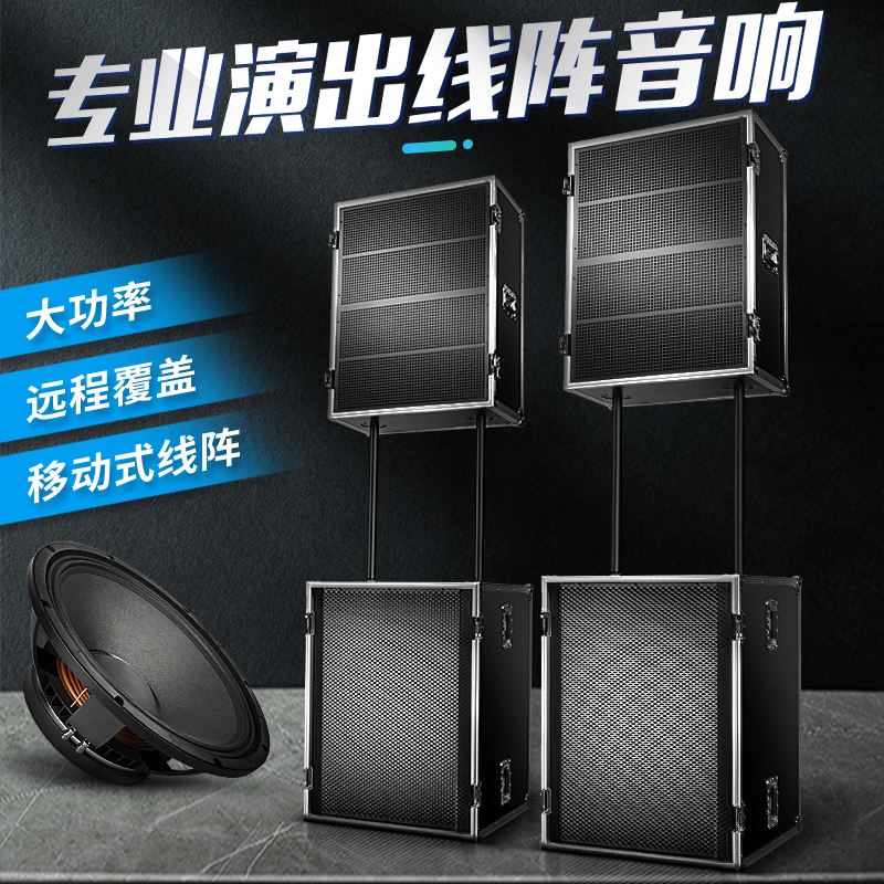 得普声 专业舞台音箱双8英寸线阵远程户外音响套装低音炮全频 LS8