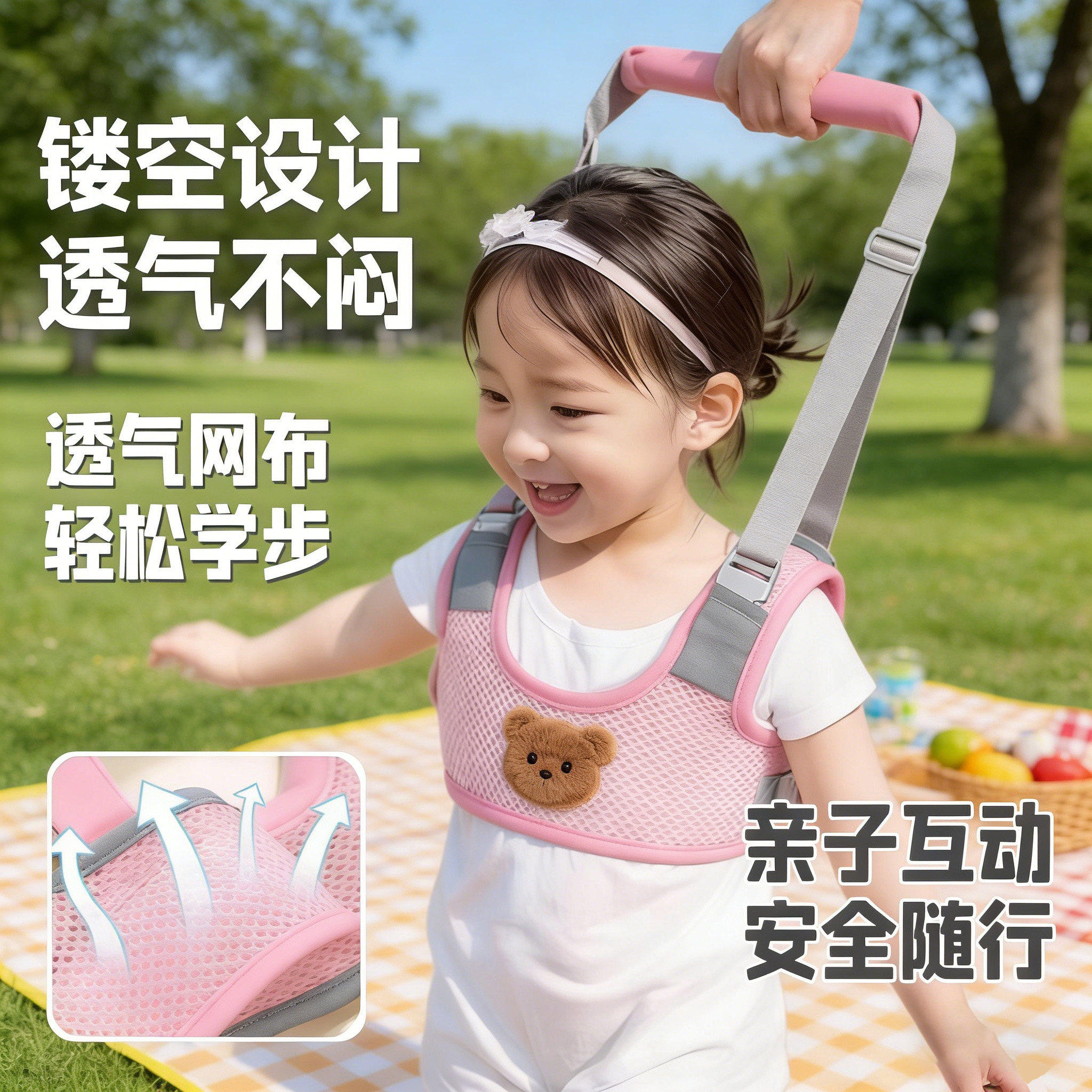 日本宝宝学步带婴幼儿童学走路二合一小孩防摔神器防勒遛娃牵引绳