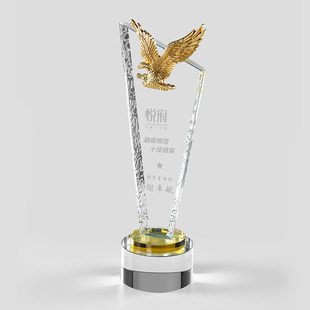 雄鹰奖水晶奖杯创意定制定做精英奖牌大气公司年会员工刻字制作