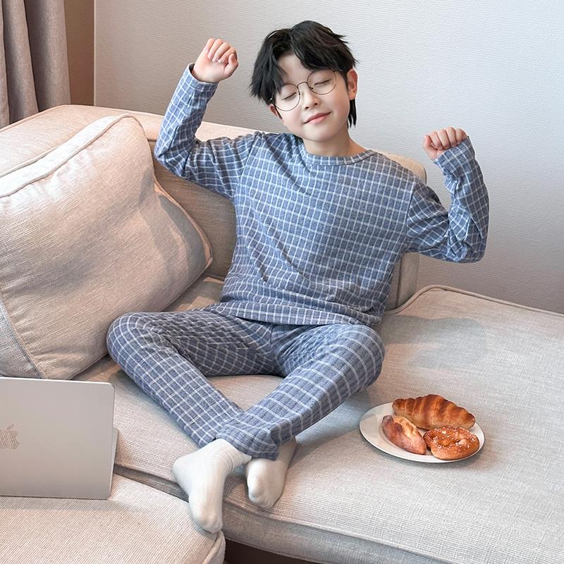 儿童装男睡衣套秋裤2025新