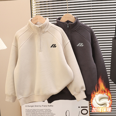 男童秋冬款卫衣加绒厚2025