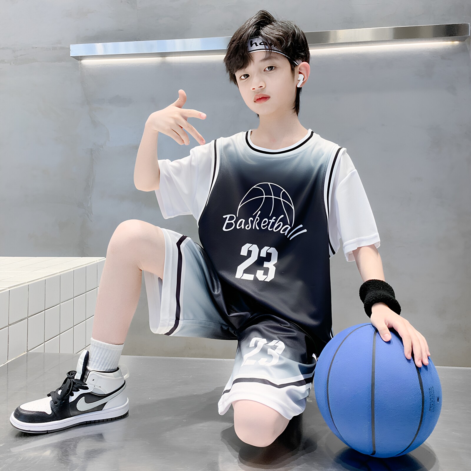 男童夏装套装速干篮球服2026新款青少年儿童夏季薄款运动凉感球衣