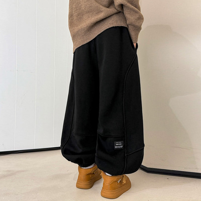 男童秋冬款裤子加绒2025新