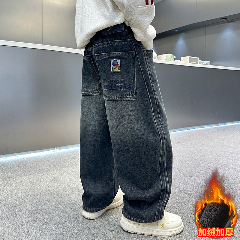 男童秋冬款裤子加绒厚2025