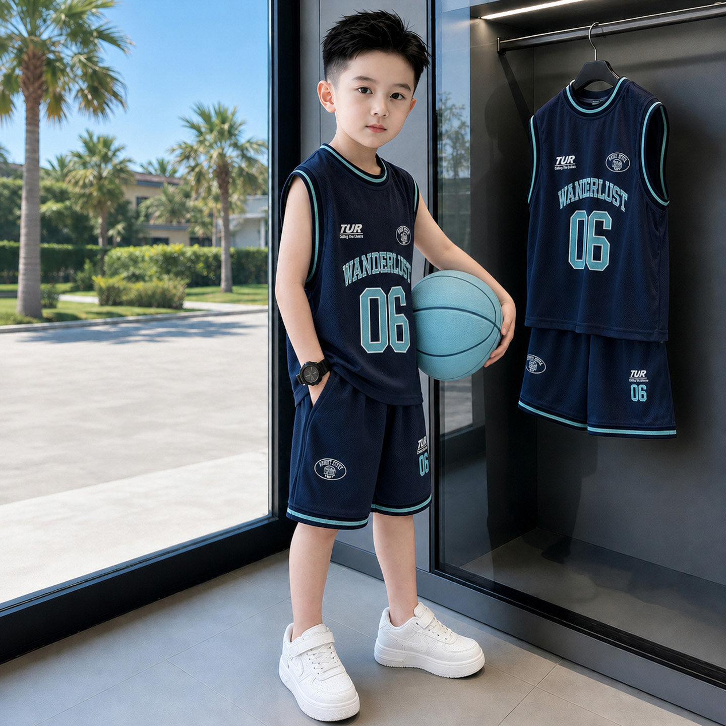 男童背心套装速干篮球服2026新款夏装运动服大童男孩夏季冰丝无袖图片