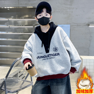 男童秋冬款卫衣加绒厚2025